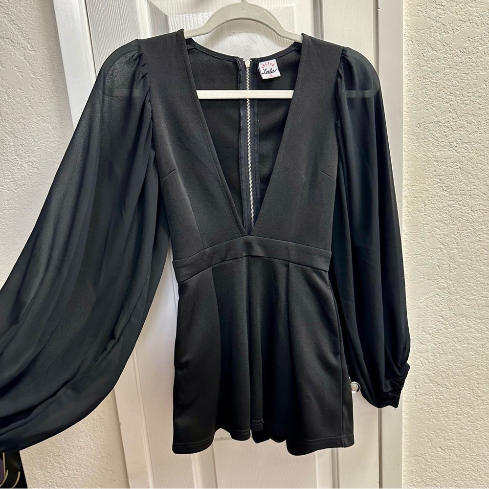 Selfie Leslie Black Mesh Romper - Picture 2 of 6